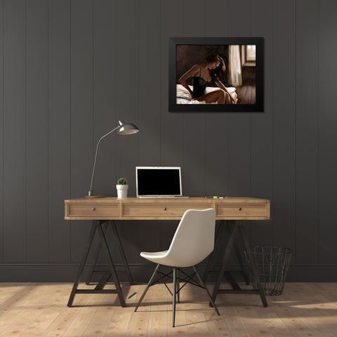 Dim Light Black Modern Wood Framed Art Print by Silver, John