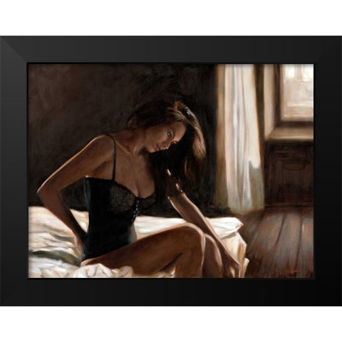 Dim Light Black Modern Wood Framed Art Print by Silver, John
