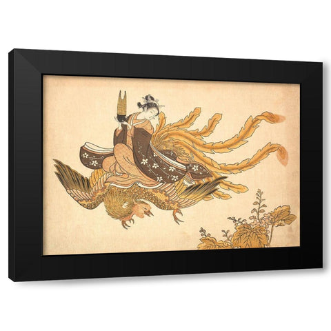 Disguised Immortal Black Modern Wood Framed Art Print by Suzuki, Harunobu
