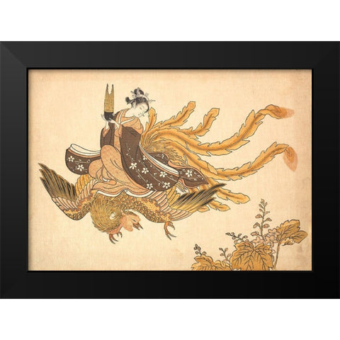 Disguised Immortal Black Modern Wood Framed Art Print by Suzuki, Harunobu