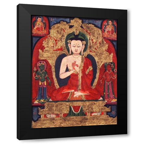 Buddha Vairocana Black Modern Wood Framed Art Print by Anonymous