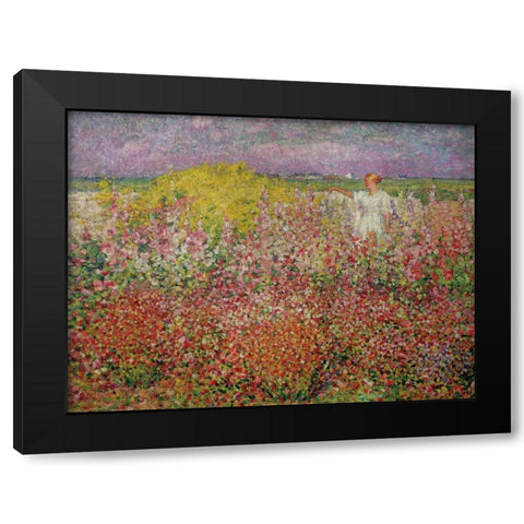 Amongst the Flowers at Belle Isle Black Modern Wood Framed Art Print with Double Matting by Russell, John Peter