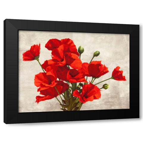Bouquet of Poppies Black Modern Wood Framed Art Print by Thomlinson, Jenny