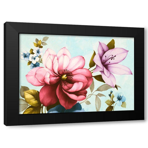 Purple Azaleas Black Modern Wood Framed Art Print by Keiko, Rei