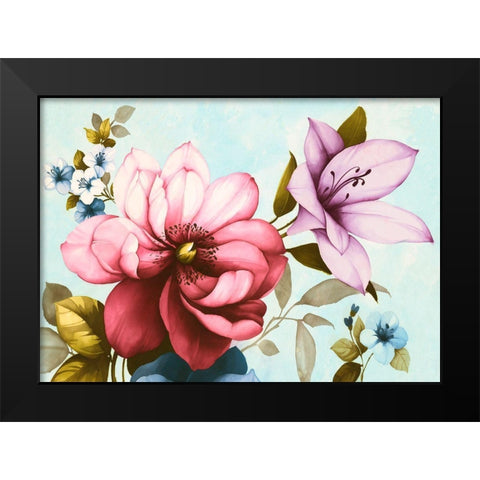 Purple Azaleas Black Modern Wood Framed Art Print by Keiko, Rei