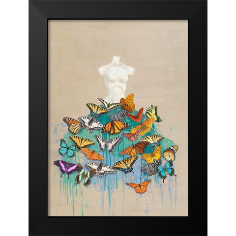Dress of Butterflies I Black Modern Wood Framed Art Print by Parr, Kelly