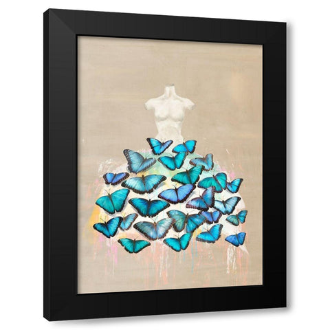 Dress of Butterflies II Black Modern Wood Framed Art Print with Double Matting by Parr, Kelly