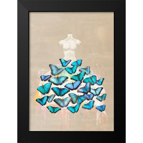 Dress of Butterflies II Black Modern Wood Framed Art Print by Parr, Kelly