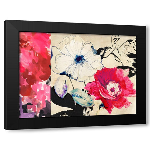 Happy Floral Composition II Black Modern Wood Framed Art Print with Double Matting by Parr, Kelly