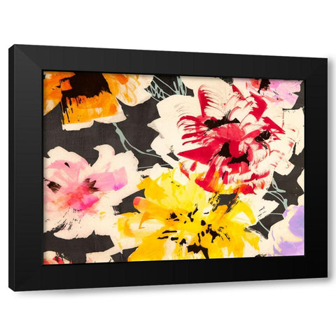 Neon Flowers II (detail) Black Modern Wood Framed Art Print by Parr, Kelly