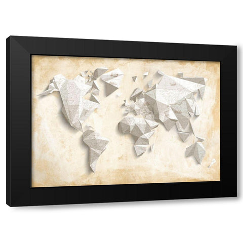 A different world (Ivory and Gold) Black Modern Wood Framed Art Print by Kaj Rama