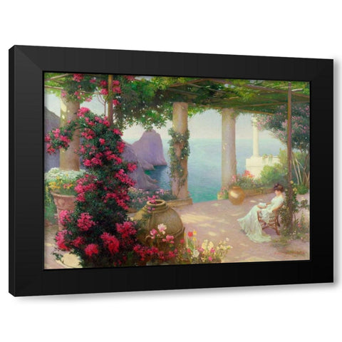The Terrace Capri Black Modern Wood Framed Art Print by Schuster, Karl Maria