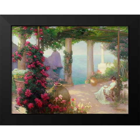 The Terrace Capri Black Modern Wood Framed Art Print by Schuster, Karl Maria