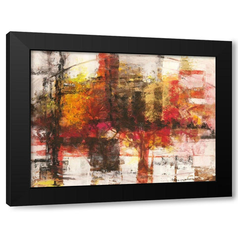 Astratto cremisi Black Modern Wood Framed Art Print by Lucas