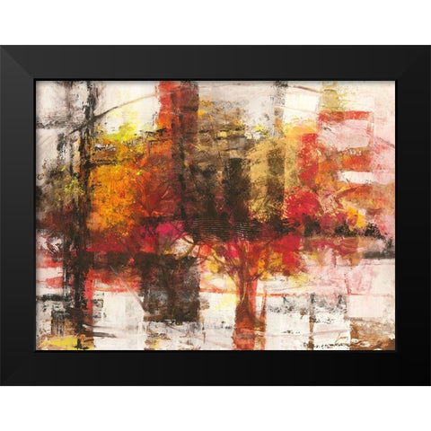 Astratto cremisi Black Modern Wood Framed Art Print by Lucas