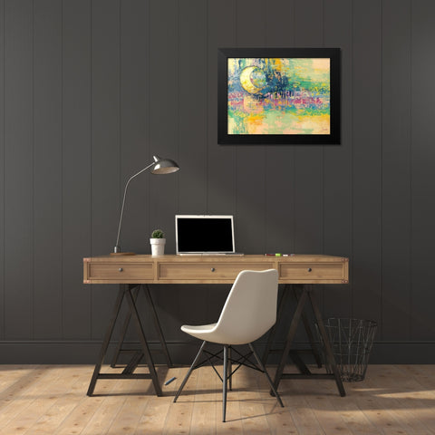 Riflessi di Luna Black Modern Wood Framed Art Print by Lucas