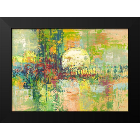 Luna piena Black Modern Wood Framed Art Print by Lucas