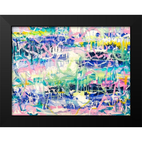 Ipanema Black Modern Wood Framed Art Print by Lucas