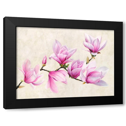 Ramo di magnolia Black Modern Wood Framed Art Print by Villa, Luca