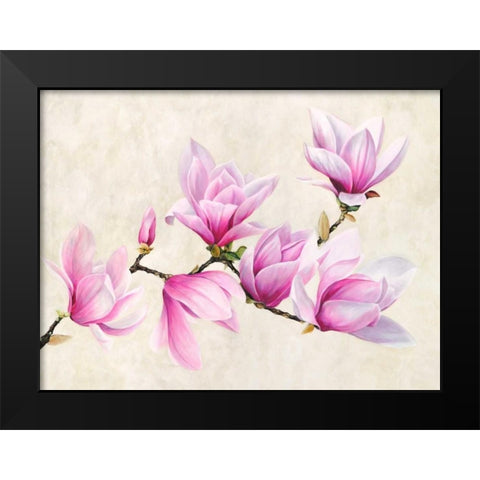 Ramo di magnolia Black Modern Wood Framed Art Print by Villa, Luca