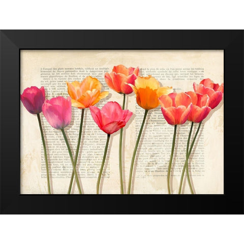 Fleurs et Histoires Black Modern Wood Framed Art Print by Villa, Luca