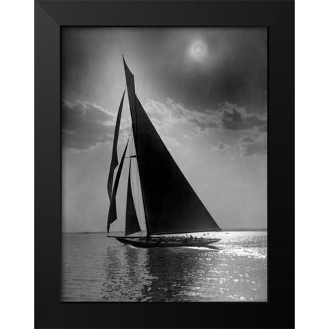 The Vanitie during the Americas Cup ca. 1900-1910 Black Modern Wood Framed Art Print by Levick, Edwin