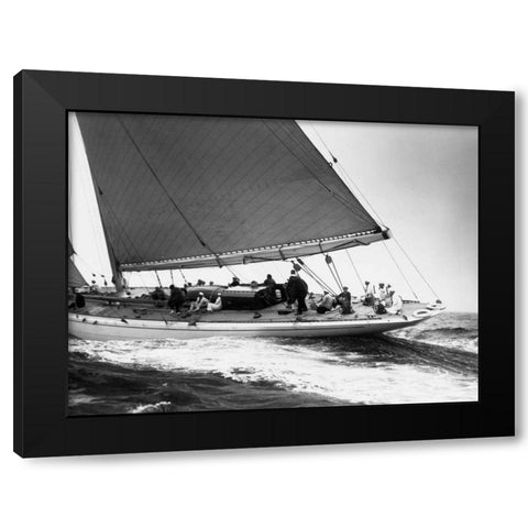 Yankee Cruising on East Coast 1936 Black Modern Wood Framed Art Print with Double Matting by Levick, Edwin