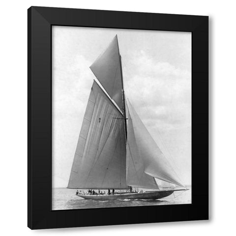 The Vanitie During the Americas Cup 1910 Black Modern Wood Framed Art Print with Double Matting by Levick, Edwin