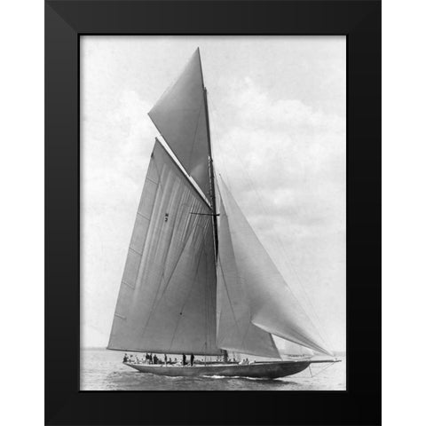 The Vanitie During the Americas Cup 1910 Black Modern Wood Framed Art Print by Levick, Edwin