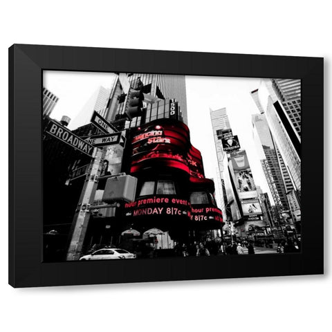 Crossroads Times Square NYC Black Modern Wood Framed Art Print with Double Matting by Ludo, H.
