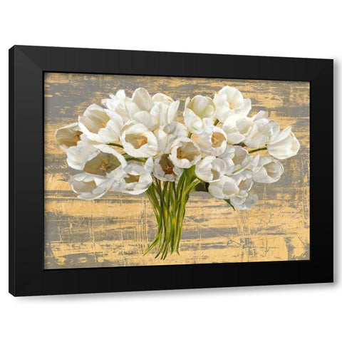 Washed Tulips (Ash and Gold) Black Modern Wood Framed Art Print by Sanna, Leonardo