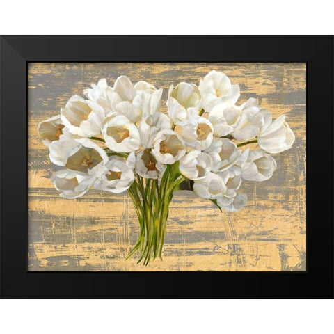 Washed Tulips (Ash and Gold) Black Modern Wood Framed Art Print by Sanna, Leonardo