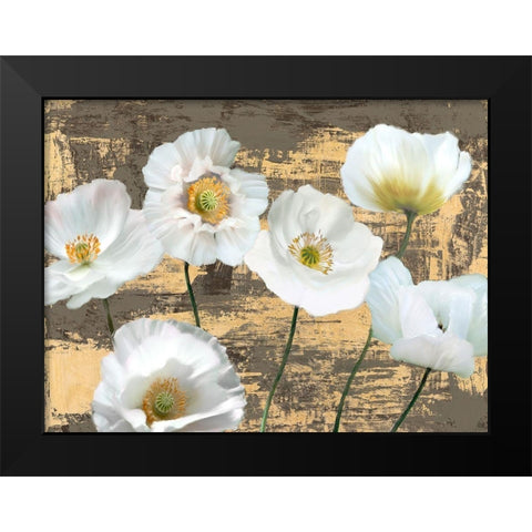 Washed Poppies (Ash and Gold) Black Modern Wood Framed Art Print by Sanna, Leonardo
