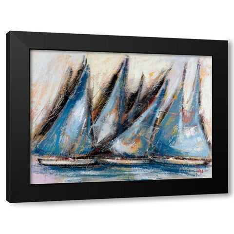 Vele blu Black Modern Wood Framed Art Print by Florio, Luigi