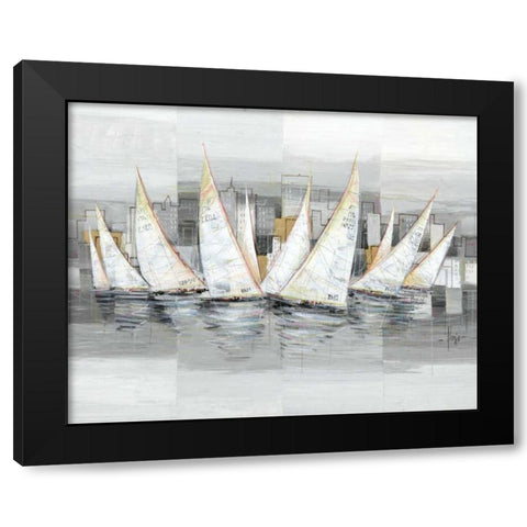 Regata Black Modern Wood Framed Art Print with Double Matting by Florio, Luigi