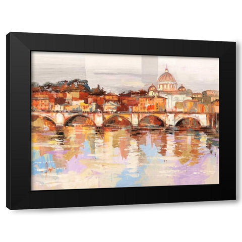 Dolcemente Roma Black Modern Wood Framed Art Print by Florio, Luigi