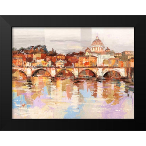 Dolcemente Roma Black Modern Wood Framed Art Print by Florio, Luigi