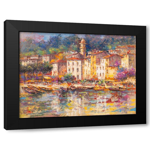 Portofino Black Modern Wood Framed Art Print by Florio, Luigi