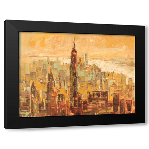 Tramonto su Manhattan Black Modern Wood Framed Art Print with Double Matting by Florio, Luigi