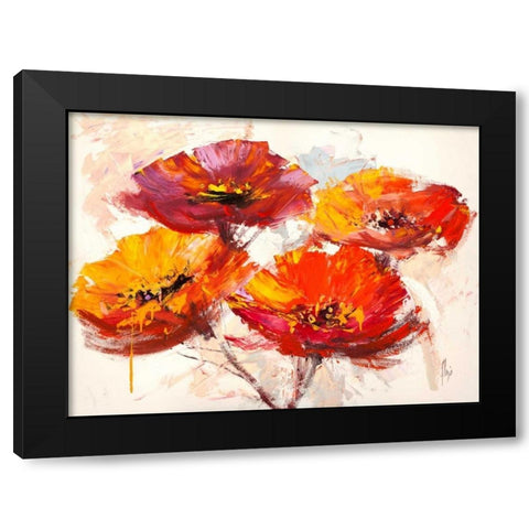 Il respiro dei papaveri Black Modern Wood Framed Art Print with Double Matting by Florio, Luigi