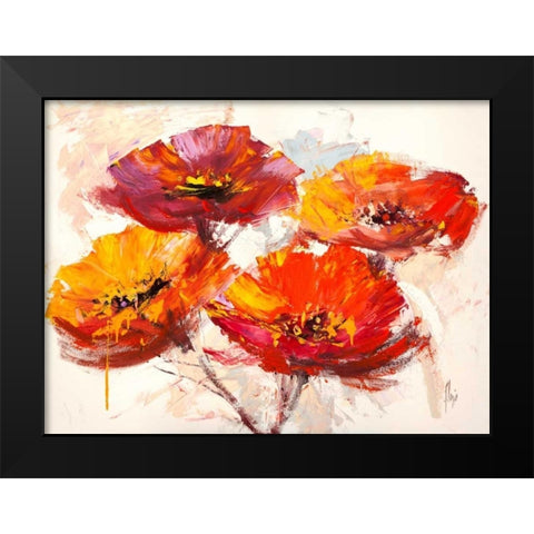 Il respiro dei papaveri Black Modern Wood Framed Art Print by Florio, Luigi