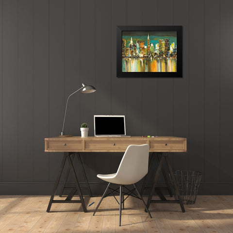 Le mille luci di New York Black Modern Wood Framed Art Print by Florio, Luigi