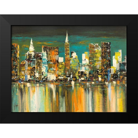 Le mille luci di New York Black Modern Wood Framed Art Print by Florio, Luigi
