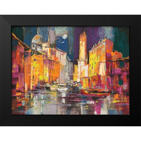 Verso il porto immaginario Black Modern Wood Framed Art Print by Florio, Luigi