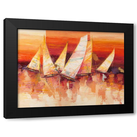 Vele allâ€™orizzonte Black Modern Wood Framed Art Print by Florio, Luigi