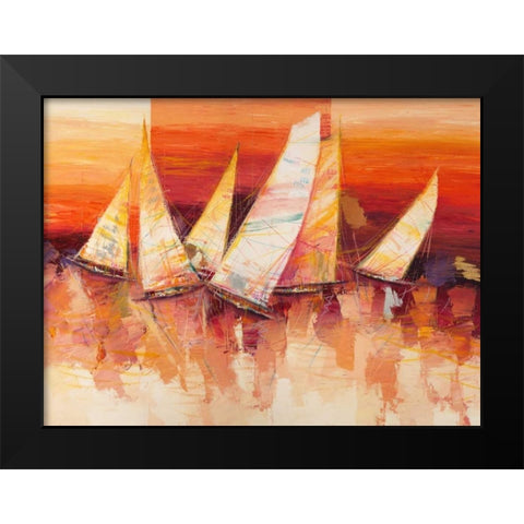 Vele allâ€™orizzonte Black Modern Wood Framed Art Print by Florio, Luigi