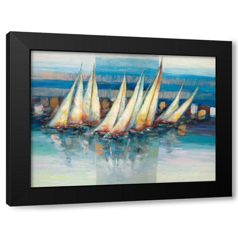 Vele nel blu Black Modern Wood Framed Art Print by Florio, Luigi