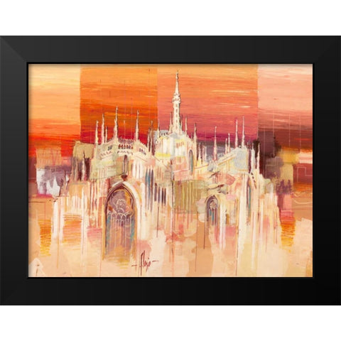 Milano al tramonto Black Modern Wood Framed Art Print by Florio, Luigi