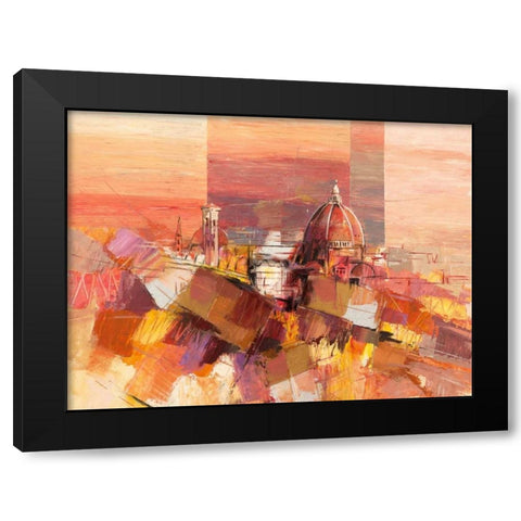 Firenze astratta Black Modern Wood Framed Art Print by Florio, Luigi