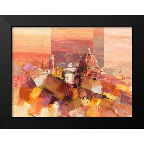 Firenze astratta Black Modern Wood Framed Art Print by Florio, Luigi